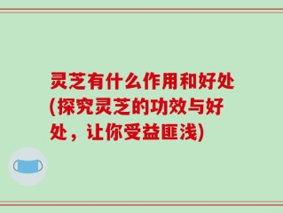 灵芝有什么作用和好处(探究灵芝的功效与好处，让你受益匪浅)
