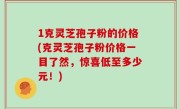 1克灵芝孢子粉的价格(克灵芝孢子粉价格一目了然，惊喜低至多少元！)