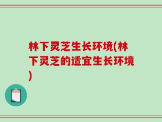 林下灵芝生长环境(林下灵芝的适宜生长环境)