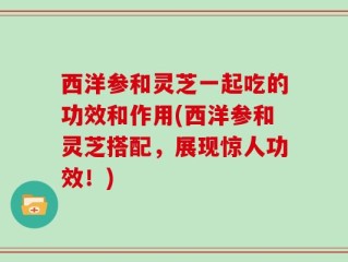 西洋参和灵芝一起吃的功效和作用(西洋参和灵芝搭配，展现惊人功效！)