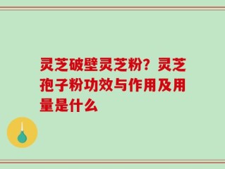 灵芝破壁灵芝粉？灵芝孢子粉功效与作用及用量是什么