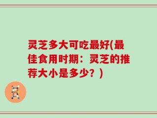 灵芝多大可吃最好(最佳食用时期：灵芝的推荐大小是多少？)