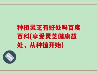 种植灵芝有好处吗百度百科(享受灵芝健康益处，从种植开始)