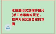 木雕鹿衔灵芝摆件图片(手工木雕鹿吃灵芝，摆件为您营造自然的氛围