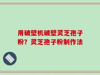 用破壁机破壁灵芝孢子粉？灵芝孢子粉制作法