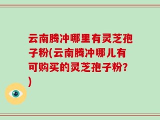 云南腾冲哪里有灵芝孢子粉(云南腾冲哪儿有可购买的灵芝孢子粉？)