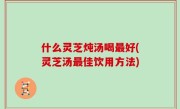 什么灵芝炖汤喝最好(灵芝汤最佳饮用方法)
