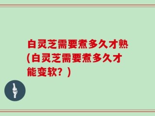 白灵芝需要煮多久才熟(白灵芝需要煮多久才能变软？)