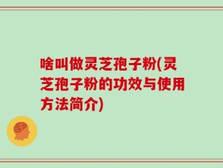 啥叫做灵芝孢子粉(灵芝孢子粉的功效与使用方法简介)