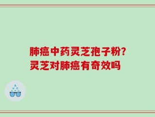 肺癌中药灵芝孢子粉？灵芝对肺癌有奇效吗