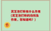 灵芝泡打粉有什么作用(灵芝泡打粉的功效及作用，你知道吗？)