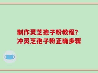 制作灵芝孢子粉教程？冲灵芝孢子粉正确步骤