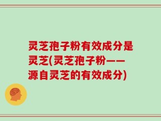灵芝孢子粉有效成分是灵芝(灵芝孢子粉——源自灵芝的有效成分)
