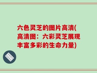 六色灵芝的图片高清(高清图：六彩灵芝展现丰富多彩的生命力量)