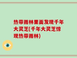 热带雨林里面发现千年大灵芝(千年大灵芝惊现热带雨林)
