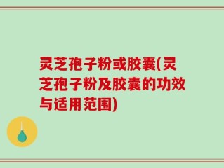 灵芝孢子粉或胶囊(灵芝孢子粉及胶囊的功效与适用范围)