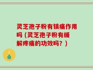 灵芝孢子粉有镇痛作用吗 (灵芝孢子粉有缓解疼痛的功效吗？)