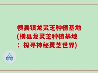 横县镇龙灵芝种植基地(横县龙灵芝种植基地：探寻神秘灵芝世界)