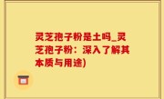 灵芝孢子粉是土吗_灵芝孢子粉：深入了解其本质与用途)