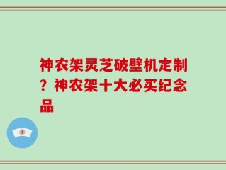 神农架灵芝破壁机定制？神农架十大必买纪念品