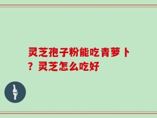 灵芝孢子粉能吃青萝卜？灵芝怎么吃好