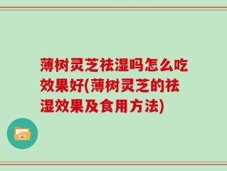 薄树灵芝祛湿吗怎么吃效果好(薄树灵芝的祛湿效果及食用方法)