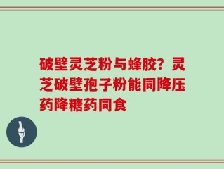 破壁灵芝粉与蜂胶？灵芝破壁孢子粉能同降压药降糖药同食