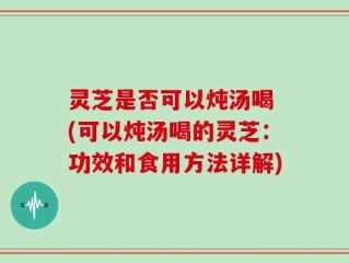灵芝是否可以炖汤喝 (可以炖汤喝的灵芝：功效和食用方法详解)