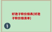 好孢子粉价格表(好孢子粉价格清单)