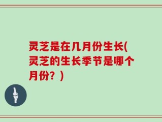 灵芝是在几月份生长(灵芝的生长季节是哪个月份？)