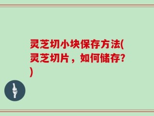 灵芝切小块保存方法(灵芝切片，如何储存？)