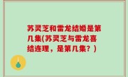 苏灵芝和雷龙结婚是第几集(苏灵芝与雷龙喜结连理，是第几集？)