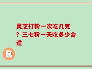 灵芝打粉一次吃几克 ？三七粉一天吃多少合适