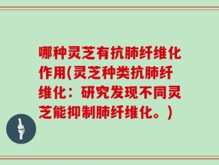 哪种灵芝有抗肺纤维化作用(灵芝种类抗肺纤维化：研究发现不同灵芝能抑制肺纤维化。)