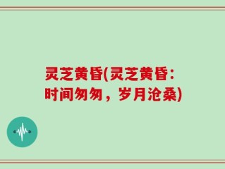 灵芝黄昏(灵芝黄昏：时间匆匆，岁月沧桑)