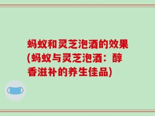 蚂蚁和灵芝泡酒的效果(蚂蚁与灵芝泡酒：醇香滋补的养生佳品)
