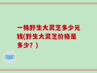 一株野生大灵芝多少元钱(野生大灵芝价格是多少？)