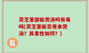 灵芝茎部能煲汤吗有毒吗(灵芝茎能否用来煲汤？其毒性如何？)