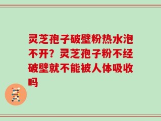 灵芝孢子破壁粉热水泡不开？灵芝孢子粉不经破壁就不能被人体吸收吗
