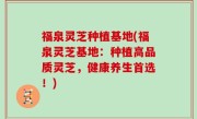 福泉灵芝种植基地(福泉灵芝基地：种植高品质灵芝，健康养生首选！)