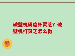 破壁机研磨杯灵芝？破壁机打灵芝怎么做
