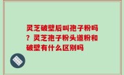 灵芝破壁后叫孢子粉吗？灵芝孢子粉头道粉和破壁有什么区别吗