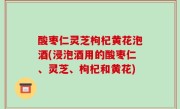 酸枣仁灵芝枸杞黄花泡酒(浸泡酒用的酸枣仁、灵芝、枸杞和黄花)