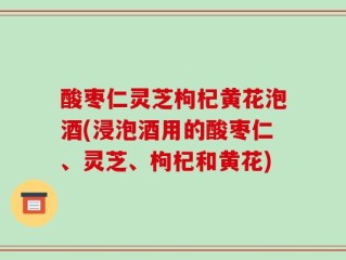 酸枣仁灵芝枸杞黄花泡酒(浸泡酒用的酸枣仁、灵芝、枸杞和黄花)