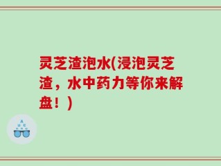 灵芝渣泡水(浸泡灵芝渣，水中药力等你来解盘！)