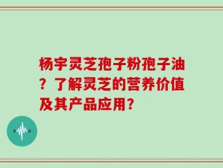 杨宇灵芝孢子粉孢子油？了解灵芝的营养价值及其产品应用？