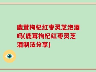 鹿茸枸杞红枣灵芝泡酒吗(鹿茸枸杞红枣灵芝酒制法分享)
