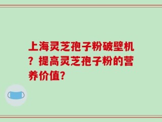 上海灵芝孢子粉破壁机？提高灵芝孢子粉的营养价值？