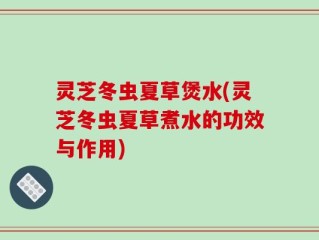 灵芝冬虫夏草煲水(灵芝冬虫夏草煮水的功效与作用)