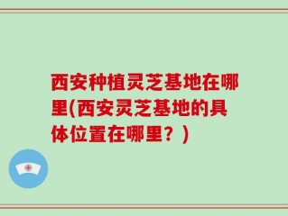 西安种植灵芝基地在哪里(西安灵芝基地的具体位置在哪里？)